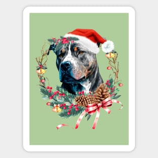 Christmas Dog American Pitbull Magnet